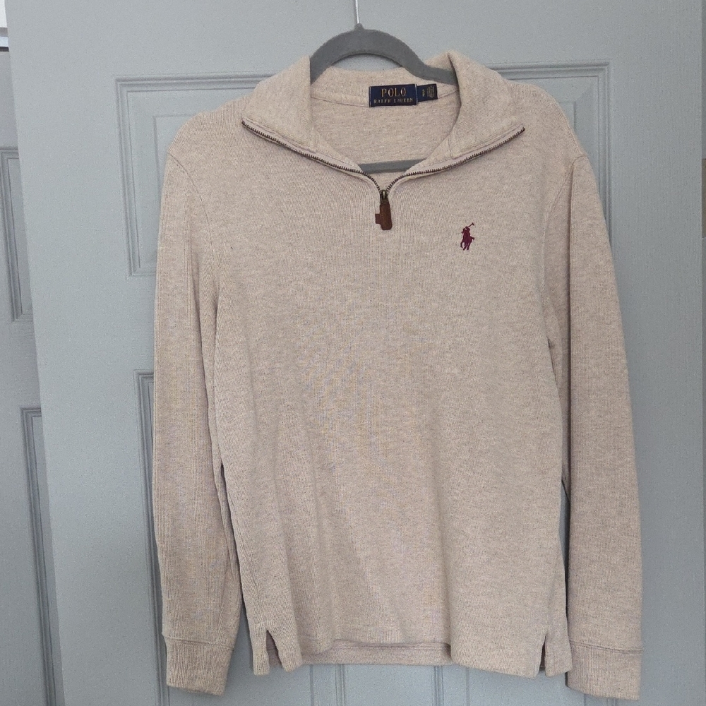 Polo by Ralph Lauren Men's Beige Zip-Up Sweater